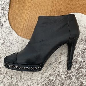 Chanel leather booties